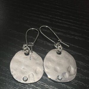 Silver Earrings with Rhinestones